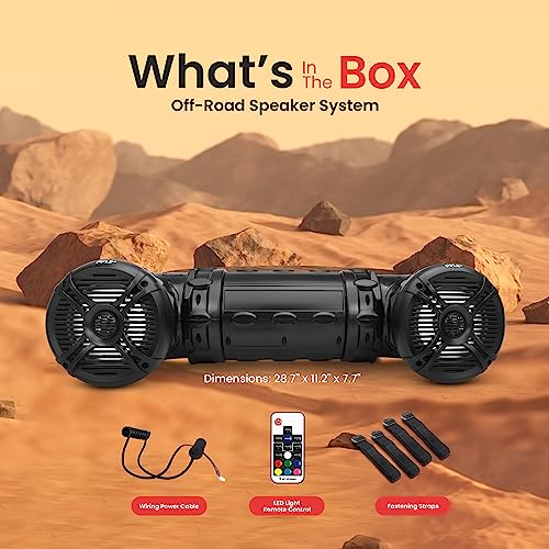 Pyle Bluetooth Speakers 800 Watt 6.5 Inch Amplified Sound System with Multi-Color LED Lights, Waterproof Marine Bluetooth Wireless Speakers with Weatherproof Design, Ideal for Outdoor and Vehicle Use