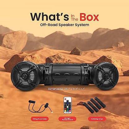Pyle Bluetooth Speakers 800 Watt 6.5 Inch Amplified Sound System with Multi-Color LED Lights, Waterproof Marine Bluetooth Wireless Speakers with Weatherproof Design, Ideal for Outdoor and Vehicle Use