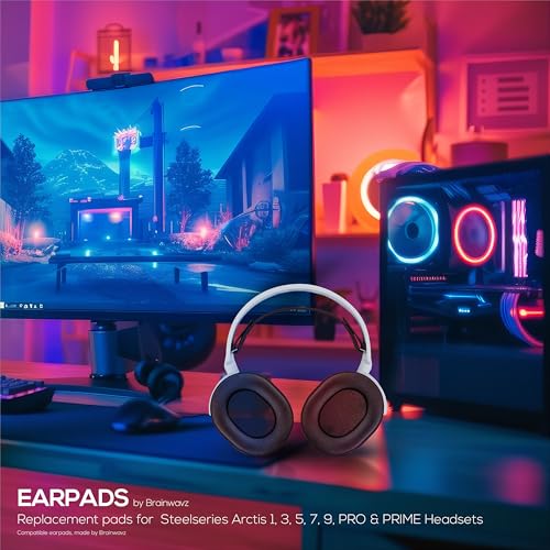 Gaming Gel Earpads for SteelSeries Arctis 1, Arctis 3, Arctis 5, Arctis 7, Arctis 9X, Arctis Pro & Arctis Prime Headset Headphone Earpads, Memory Foam & PU Leather (Black) - color: Black Gaming