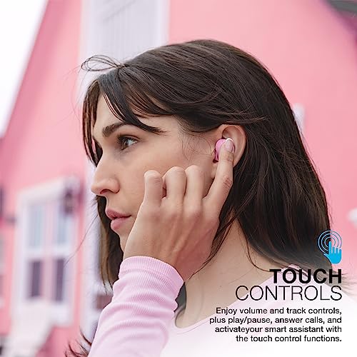 JLab Go Air Pop True Wireless Earbuds, in Ear Headphones, Bluetooth Earphones, Ear Buds with 32H Playtime, Bluetooth Earbuds with Microphone, USB Charging Case, Dual Connect, EQ3 Sound, Pink | Wireless Earbuds with Charging Box, Wireless Bluetooth Headpho