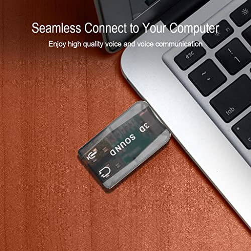 USB to 3.5mm Adapter USB 2.0 to Aux Mic Headphone External 3D Sound Card HFR8103 Chip for PC
