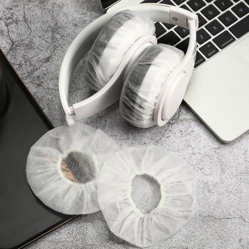 BBTO 200 Pieces Disposable Headphone Ear Cover Non-Woven Sanitary Earpad Covers for Most On Ear Headphones (L, 11 Cm/ 4.3 Inch,White) - color: White, size: L (11 cm)