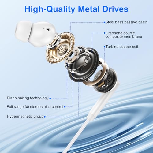 Wired Earbuds USB C Ear Buds Wired Headphones for iPhone 17e 17 Pro Max 17 | 17Pro 16 Pro Max 16 Plus 16Pro 16e 15Pro Max/Plus/Pro 15, 2 Pack USBC in-Ear Earphones with Microphone for Samsung S26 S25