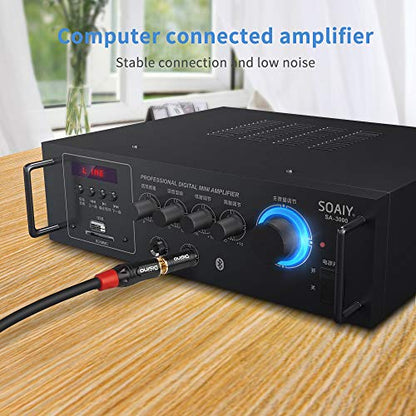 1/4" to 3.5mm Stereo Headphones Adapter, New Upgrade Gold-Plated Pure Copper Mini Jack 1/8'' Female to 1/4'' Male Jack Plug Stereo Adapter for Headphone, Amp Adapte, Black - 1 Pack - color: 635TRSM-35F-1P