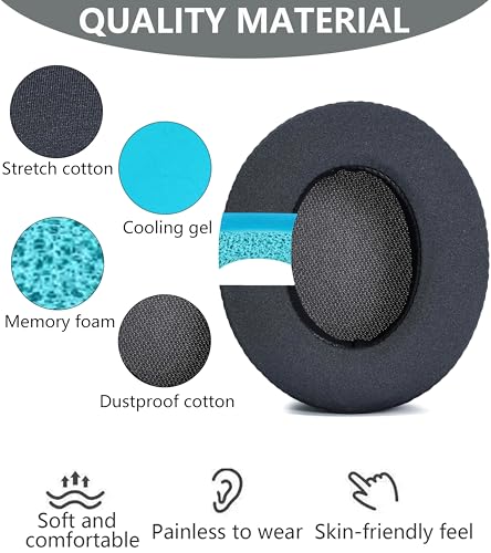 Replacement Ear Pads for Beats Studio 3.0 Wireless Titanium Color - color: Ice/titanium color