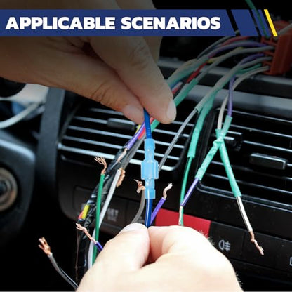 haisstronica 420 PCS Nylon Spade Connector, Male/Female, AWG 22-10 | Thick Crimp Barrels, Thick-Wall Nylon Sleeves, Auto and Trailer Repairs, Marine Wiring, Quick-Disconnect Wire Crimp Terminals - size: 420 PCS