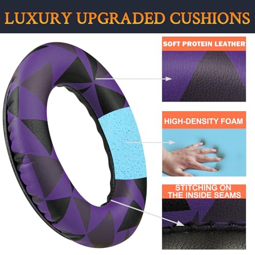 Replacement Earpads Cushions for Bose QuietComfort 35 (QC35) & Quiet Comfort 35 II (QC35 ii) Headphones, Ear Pads with Softer Leather, Noise Isolation Foam, Added Thickness (Purple Black) - color: Purple Black