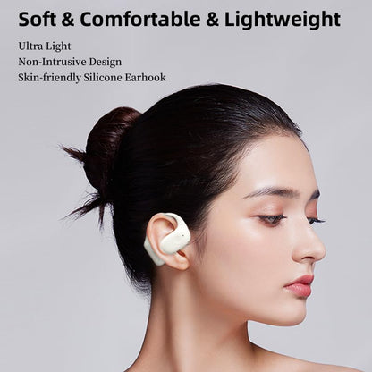 Open Ear Earbuds, True Wireless Headphones with Earhooks | Bluetooth 5.3 Air Conduction Sport Headphones | IPX4 Waterproof, Lightweight with Microphone