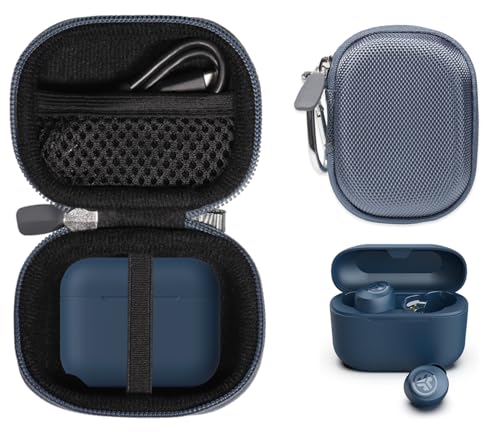 Case for JLab Go Pop+,Go Air Pop,Air Tones+/ Tones, JBuds Mini True Wireless Earbuds, Compact Organizer for the Charger case and Charger Cord (Stone Blue) - color: Stone blue