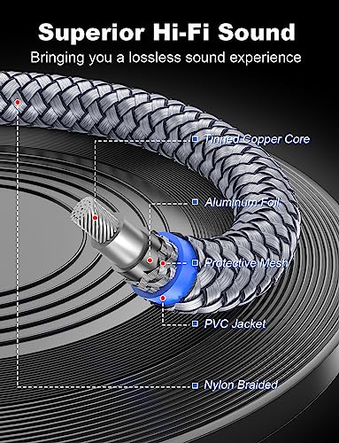 90 Degree Subwoofer Cable 26ft/8M,Right Angle RCA Cable Male to Male for Subwoofer，Amplifier-Grey - size: 26ft/8M, style: 90 Degree RCA to RCA