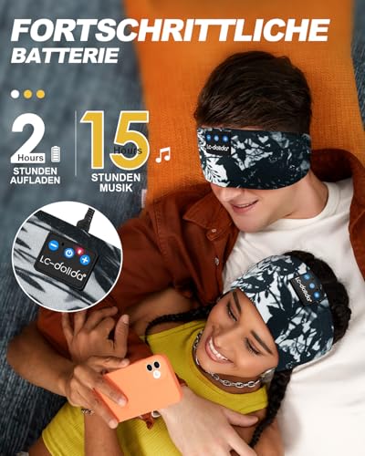 LC-dolida Sleep Headphones Bluetooth 5.4, Headband Earphones Wireless, Sleep Mask for Sleeping, Sports, Gifts, Workout, Jogging, Yoga,Insomnia, Air Travel, Meditation - color: Ink Painting