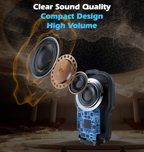 KAIY Wearable Bluetooth Speaker with Mic Portable Clip On Speakers - color: Blue