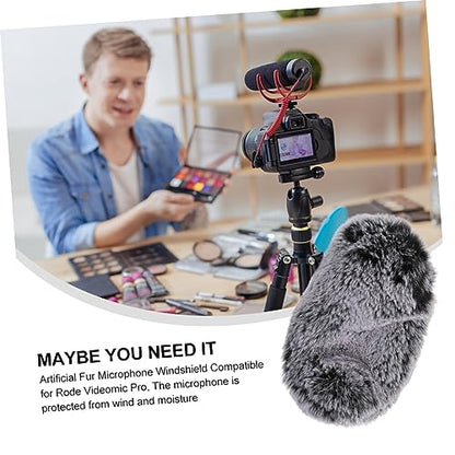 Kisangel Microphone Windscreen Furry Microphone Cover for Cameras Windproof Foam Covers for