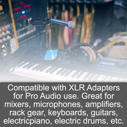 HQRP 2-Pack 3-Pin XLR Female to 1/4" / 6.35 mm Male TRS Angle Adapter with 4 Adjustable Angle Positions Right Left and 90 Degree Compatible with Mixers, Microphones, amplifiers, EQ, Rack Gear, etc - style: XLR Female to 1/4" TRS