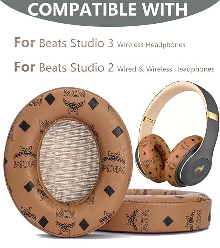 Replacement Ear Pads for Beats Studio 3 Wireless Studio 2 Wired Brown - color: Brown Flower