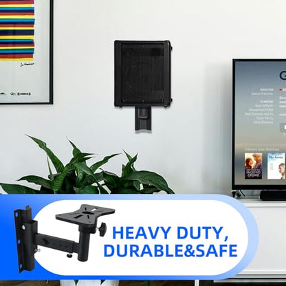 Pair of Speaker Wall Mounts, Universal Bookshelf Speaker Mounting Bracket,66 Lbs Max Capacity, Black