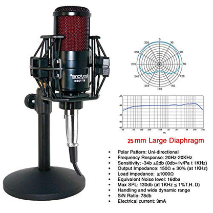 Boytone, Professional Cardioid Studio Recording Mic 25mm Diaphragm USB Microphone Streaming Vocal Recording, Podcasting Condenser Microphone for PC and Mac, Quality Sound (BT-72SM)
