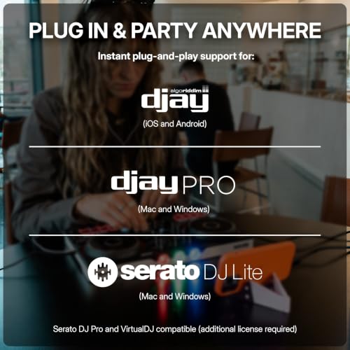 Numark Party Mix III Bluetooth DJ Controller with Built-in Lights | Beat Assist, Smart Fader, 16 Pads, 2 Deck DJ Mixer, Stems Control, USB-C, Serato DJ Lite and Algoriddim djay Included - style: PARTYMIX III