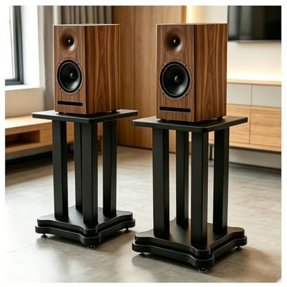 Heavy Duty Bookshelf Speakers Stand Pair, 110lbs(Black, 19.7in) | Floor Speaker Stands for Home Theater/Studio, Surround Sound, Bookshelf/Satellite Speakers, Large Base, Anti-Slip Pads - size: 19.7in