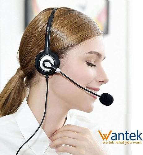 Wantek USB Headset with Microphone Noise Cancelling and in-line Controls, PC Headphone for Skype SoftPhone UC Business Call Center, Crystal Clear Chat, Super Lightweight, Ultra Comfort (UC600) - color: Purple