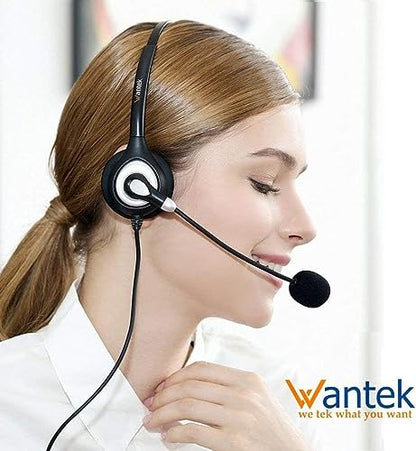 Wantek USB Headset with Microphone Noise Cancelling and in-line Controls, PC Headphone for Skype SoftPhone UC Business Call Center, Crystal Clear Chat, Super Lightweight, Ultra Comfort (UC600) - color: Purple
