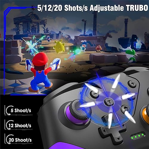 HUDOBBYE Switch Controller Wireless for Switch/Switch Lite/Switch OLED, Extra Switch Controller with Paddles, Programmable Switch Remote Control with Back Buttons,Wake-up,Turbo-Yellow Purple - color: Purple+Orange