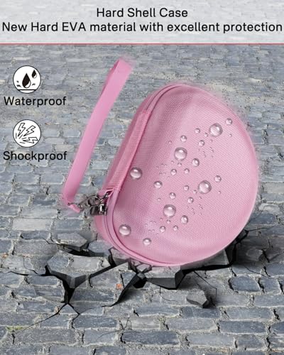RAIACE Hard Storage Case Compatible with Skullcandy Crusher Over-Ear Headphones, for TOZO HT3 Headphones and More Foldable Headset, Travel Carrying Bag. (Case Only)-Pink - color: Pink