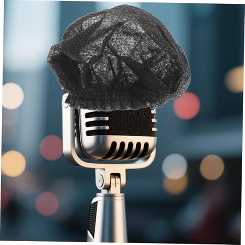 Disposable Microphone Covers Black 200pcs with Elastic Band