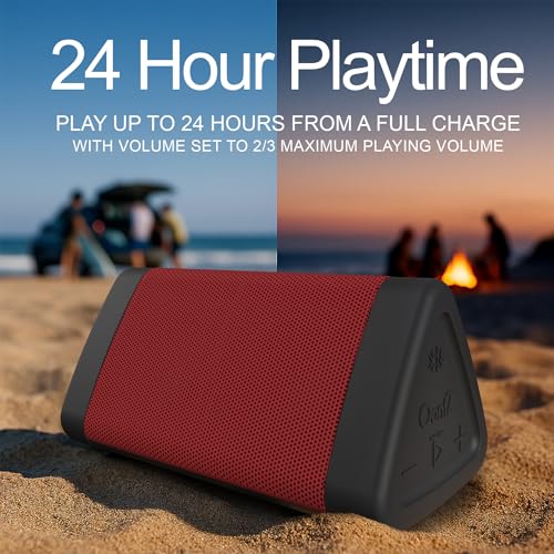 OontZ Angle 3 Gen 4 Portable Bluetooth Speaker, 12W, 24-Hour Playtime, Red | Compact 12W Bluetooth speaker with clear sound, 24-hour playtime, 100-ft range, IPX5 waterproof, AUX Input. - color: Red