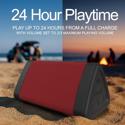 OontZ Angle 3 Gen 4 Portable Bluetooth Speaker, 12W, 24-Hour Playtime, Red | Compact 12W Bluetooth speaker with clear sound, 24-hour playtime, 100-ft range, IPX5 waterproof, AUX Input. - color: Red