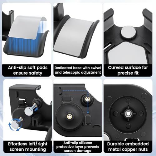 Monitor Stand for Headphones and Headsets, Headset Stand for Monitor, Stand for Headphones and Headsets (Premium-Grade Holder Saves Desk Space and Protects Headphones, Black)