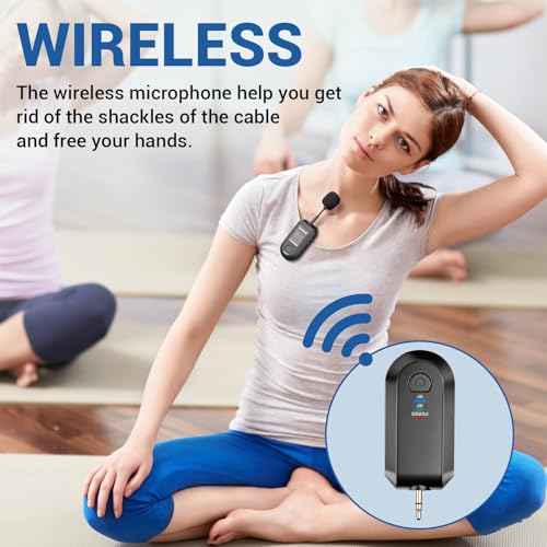 Depusheng 2.4G Wireless Microphone Headset,Lavalier and Handheld Mic 160ft Range,with 1/8''&1/4'' Plug for PA System,Voice Amplifier (lavalier Microphone) - size: lavalier microphone