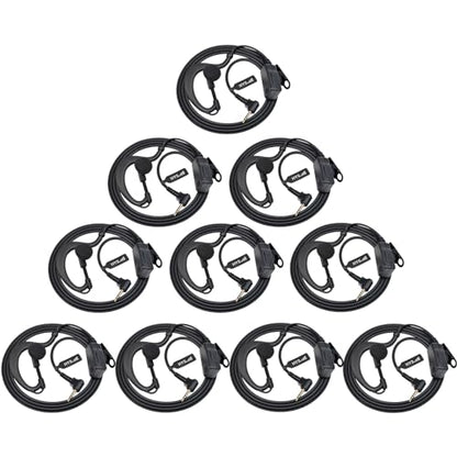 HYS Soft Rubber G Shape Earhook Radio Earpiece, Tactical 2-Way Radio Headset for Motorola Walkie Talkie T200TP T260 T100 T100TP T402 T460 T465 T600 T605 T800 Talkabout Radio - size: 10pcs