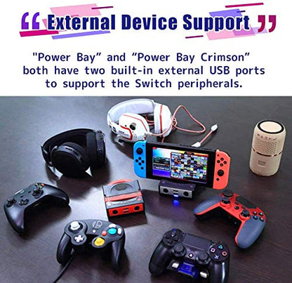 Brook Power Bay Crimson - Portable and Fast Charging Dock Stand, Docking Station for NS, Compatible with NS and GC Controllers, Support HDMI Out Put