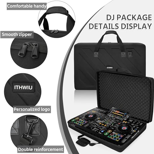 Lightweight Molded EVA Storage Case Fits for Pioneer DDJ RX2 RX3, 29.5 X 19.3 X 5.5 Inch Black - size: DDJ-RX2/RX3