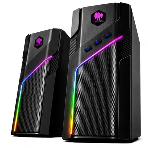 W-206RE Computer Speakers for Desktop PC, Bluetooth RGB Lights