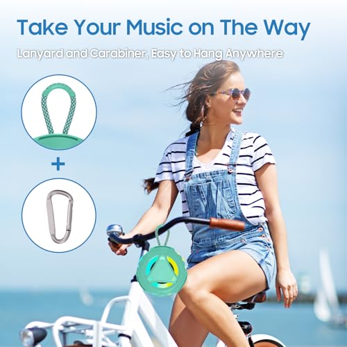 Bluetooth Shower Speake Waterproof，Portable Outdoor Bluetooth Speake with RGB Lights，IPX67 Floating，Built-in Mic，24Hrs Playtime，True Wireless Stereo，Gifts for Teens Boy Girls Women Men - Green - color: Green