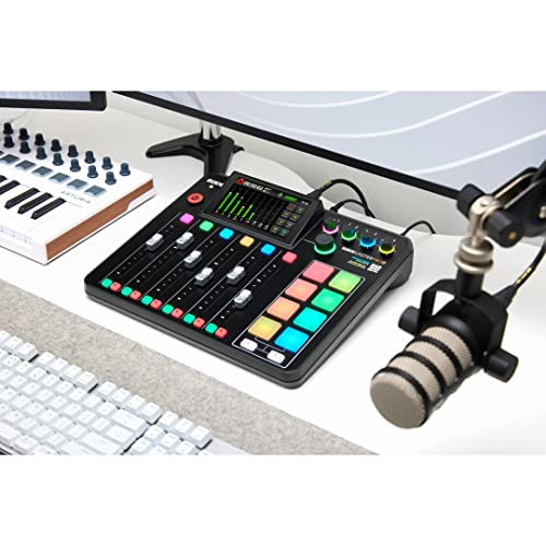 Rode RODECaster Pro II Audio Production Studio Bundle with 2x Zoom ZDM-1 Podcast Mic Packs, StreamEye Adjustable Boom Arms, 32GB microSD Card and StreamEye Polishing Cloth