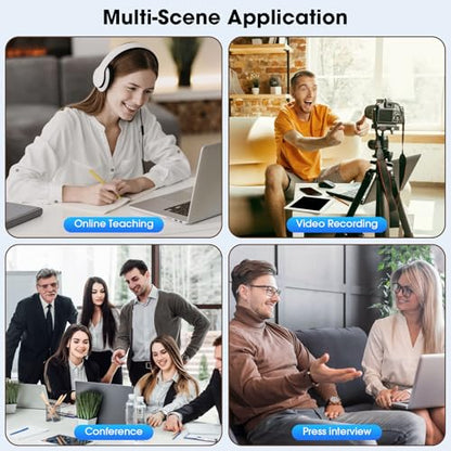 HMKCH Dual Wireless Lavalier Microphones for iPhone Android Camera Laptop PC, 4 in 1 Wireless Lapel Mic for Video Recording Vlog, YouTube, TikTok