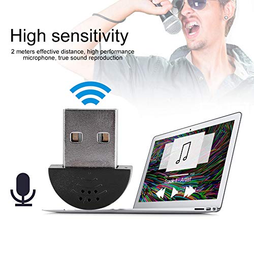 Mini USB Microphone for Computer, Noise Reduction MIC Recording for Desktop PC, Free Audio Receiver Adapter for Web Chat Video Conferencing MSN fit USB Interface