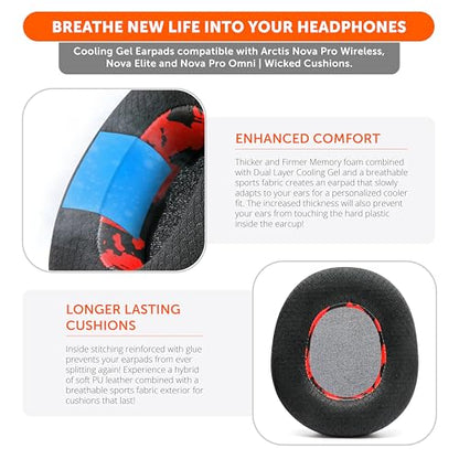 WC Freeze Nova Pro Wireless - Earpads for Arctis Nova Pro Wireless & More | Made by Wicked Cushions | Also fits SteelSeries Nova Elite & Nova Pro Omni(Doesn't Fit Other Models) | Red Camo - color: Red Camo