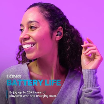 JLab Go Air Pop+, True Wireless Earbuds, Bluetooth Earbuds with Microphone, Dual Connect, EQ3 Sound, Clear | In-Ear Headphones, Bluetooth, Wireless Earbuds, Earbuds with Microphone, USB-C Charging Box, Dual Connect, EQ3 Sound - color: Clear, style: Pop+