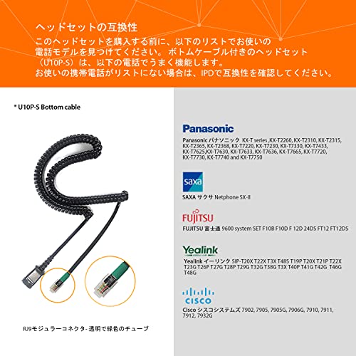 IPD IPH-250 Office Phone Headset with Noise Cancelling Microphone | Ideal for call centers. Landline compatible with Yealink SIP, Snom, Grandstream & LG. - color: 250-BL-LEAT