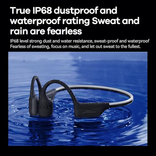Xmenha Waterproof Bone Conduction Headphones for Swimming Wireless Bluetooth Bone Conduction Earbuds Open Ear Headphones Out of Ear Wireless Bluetooth - color: Orange
