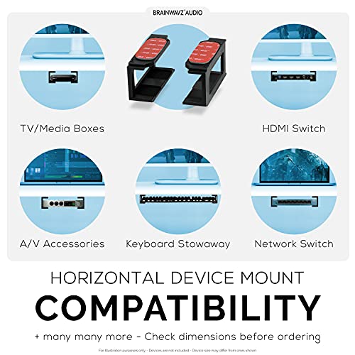 Screwless 1.5" Wide Horizontal Cable Box Mount, Modem, Router, Mesh, Streaming Media Devices & More | Mount Horizontally Any Device upto 1.5" Wide & 4lb, Strong VHB Adhesive, No Tools by Brainwavz