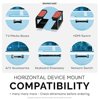 Screwless 1.5" Wide Horizontal Cable Box Mount, Modem, Router, Mesh, Streaming Media Devices & More | Mount Horizontally Any Device upto 1.5" Wide & 4lb, Strong VHB Adhesive, No Tools by Brainwavz