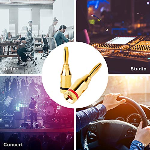 10 Pairs Banana Plugs – Open Screw Type for Speaker Wire, Home Theater, Wall Plates and More, 10 Pairs (20 Plugs Total)