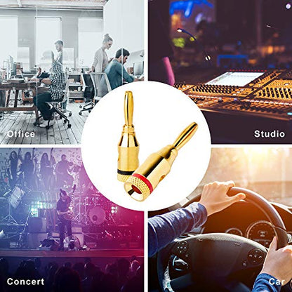 10 Pairs Banana Plugs – Open Screw Type for Speaker Wire, Home Theater, Wall Plates and More, 10 Pairs (20 Plugs Total)