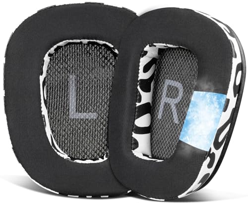SOULWIT Cooling Gel Ear Pads Cushions Replacement for Logitech G35 G930 G933 G935 G633 G635 G533 G430 G431 G432 G433 Gaming Headset, Earpads for G332 G230 G231 G233 Headphones - Snow Leopard - color: Snow Leopard