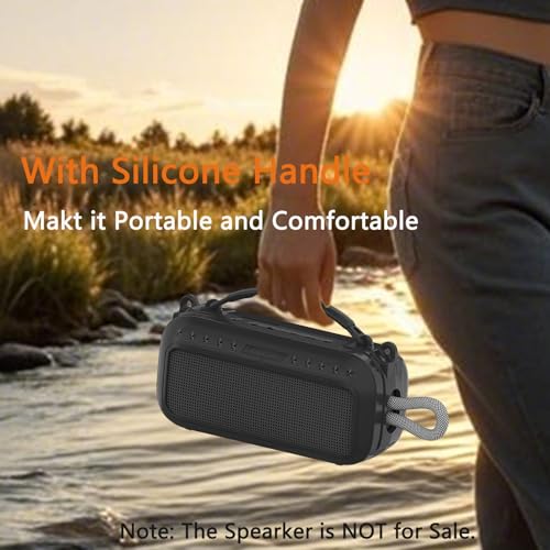 Silicone Cover Case for Bose SoundLink Plus Bluetooth Speaker | Soft Silicone Protective Case with Carrying Handle and Shoulder Strap, Shockproof and Anti-Scratch Cover (Black) - color: Black